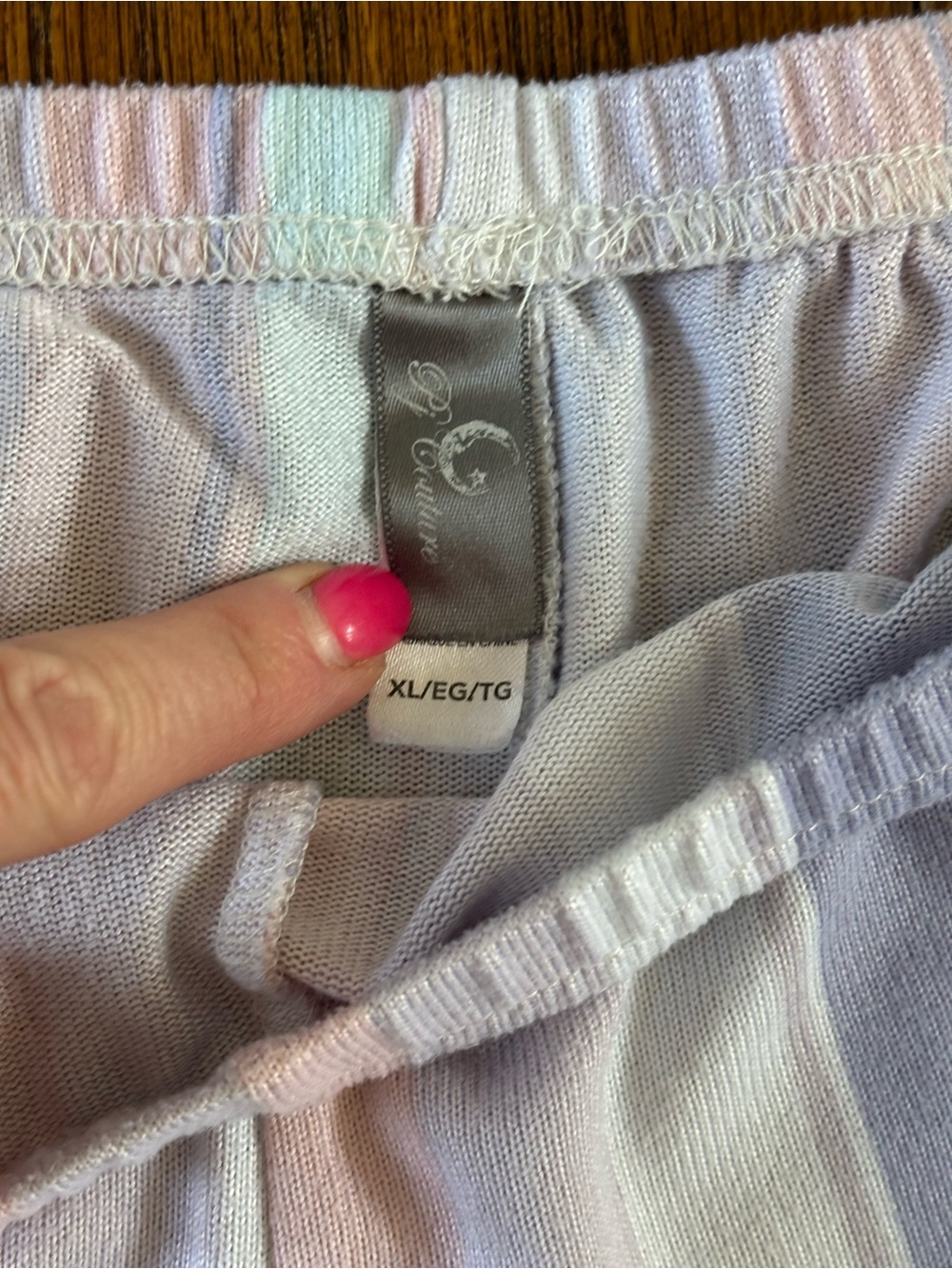 Boutique Pastel Striped Pajama Set | Short Sleeve Top & Shorts | XL - Picture 11 of 14